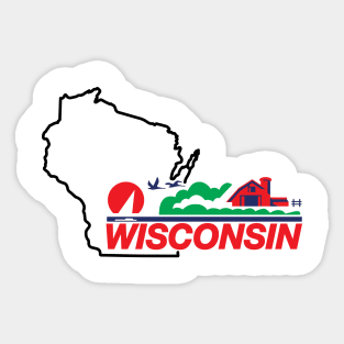 Wisconsin License Plate Wi Outline Black Sticker